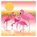 Pink Pig Card Collection - Dusk - Flamingos