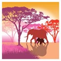 Pink Pig Card Collection - Dusk - Elephants