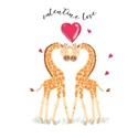 Valentines Day Card - Valentine Giraffes