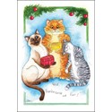 XMAS CARD - Alisons Animals - Gold Frankincense and Purr (Splimple - 150x210mm)