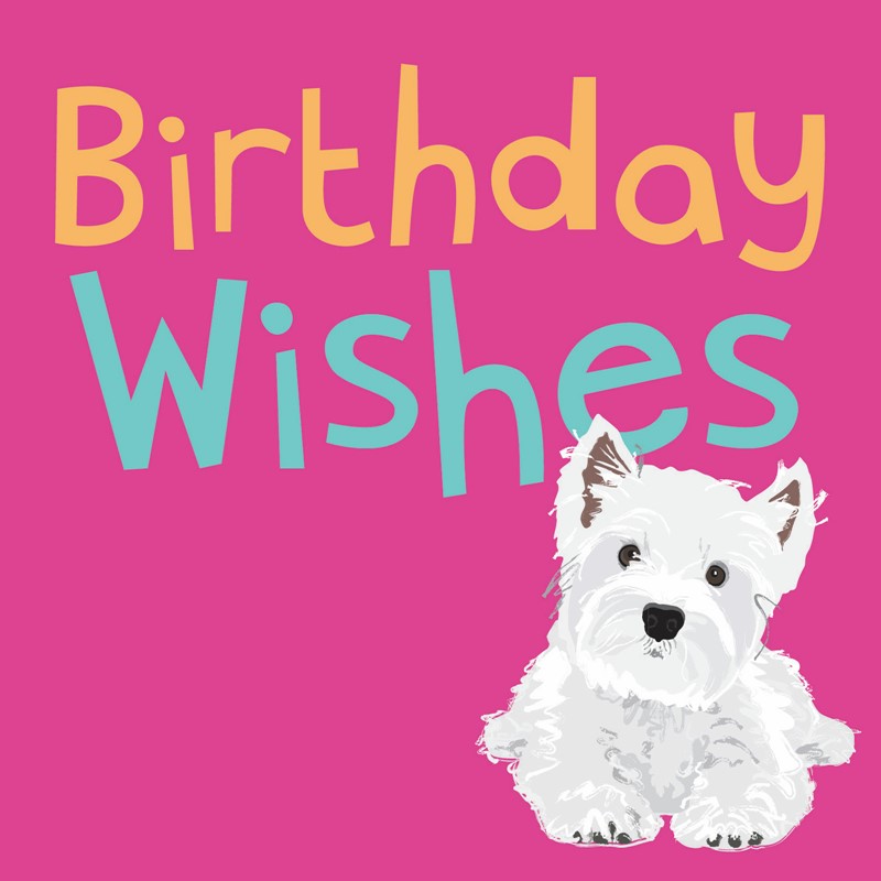 Westie On Pink Dogs Trust Waggy Tails Card 