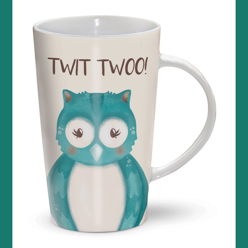 Twit Twoo Owl Ceramic Latte Mug 