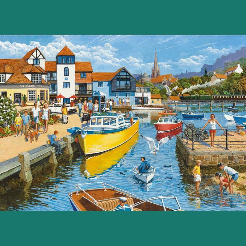 Otter House 1000 piece rectangular jigsaw puzzle HARBOUR SIDE 