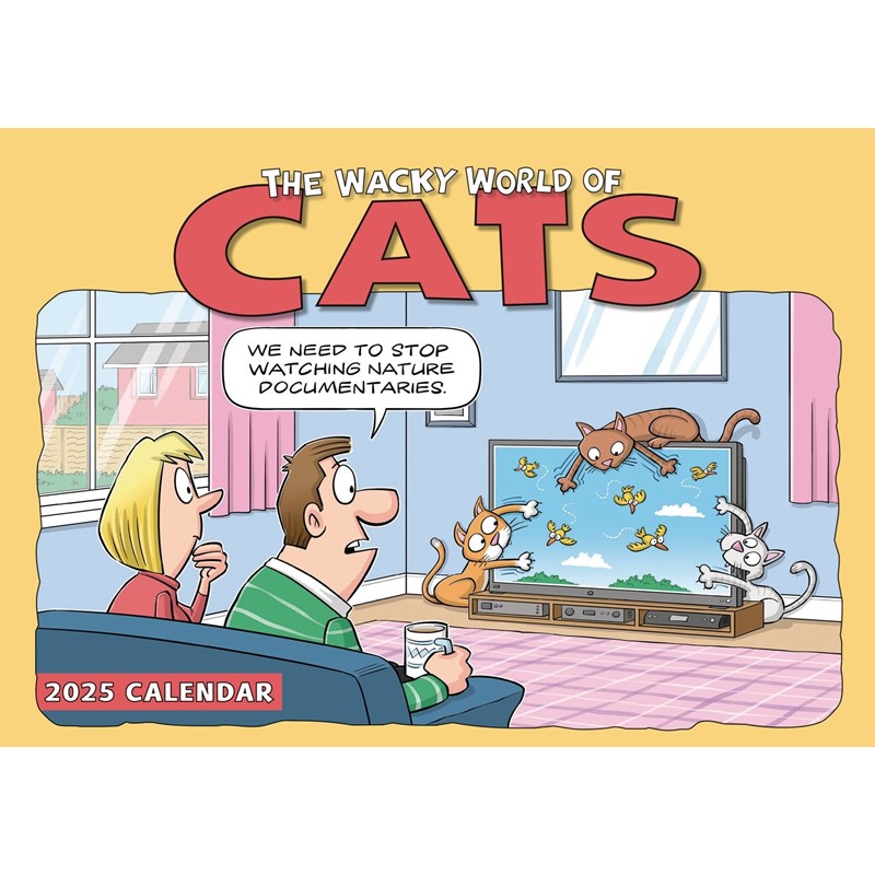 Cats Wacky World A4 Calendar 2025