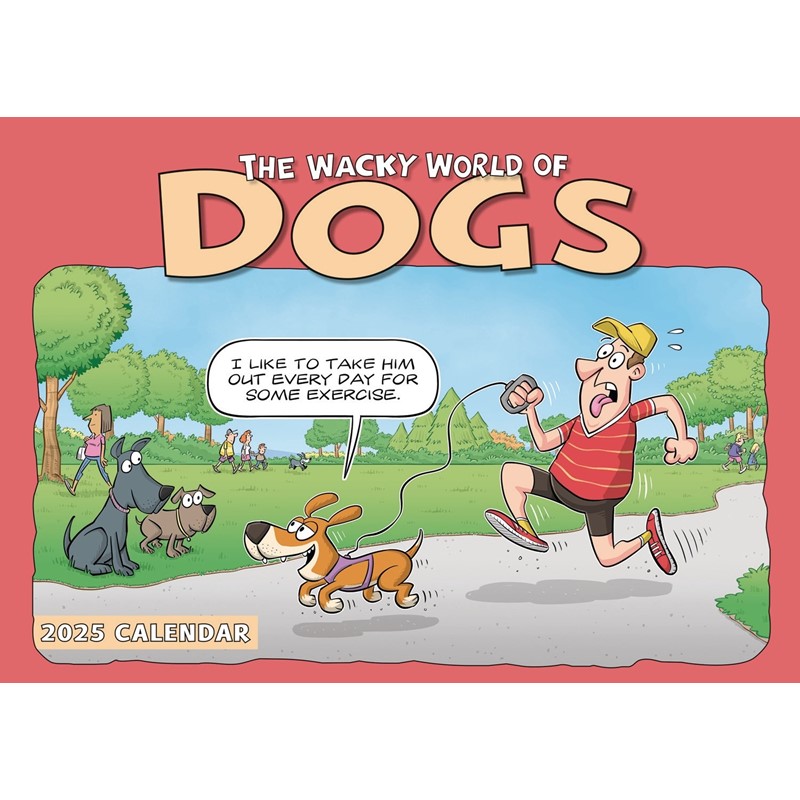 Dogs Wacky World A4 Calendar 2025