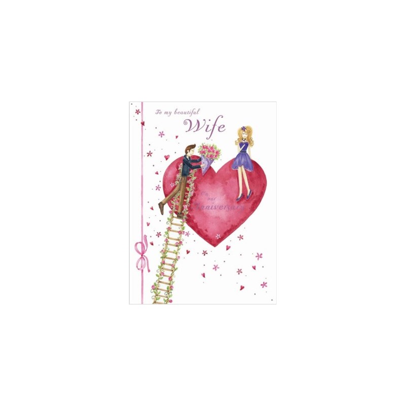 Anniversary Card - Ladder To Your Heart (Wife)