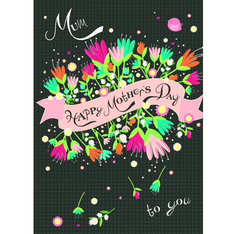 Mother's Day Card - Floral Banner