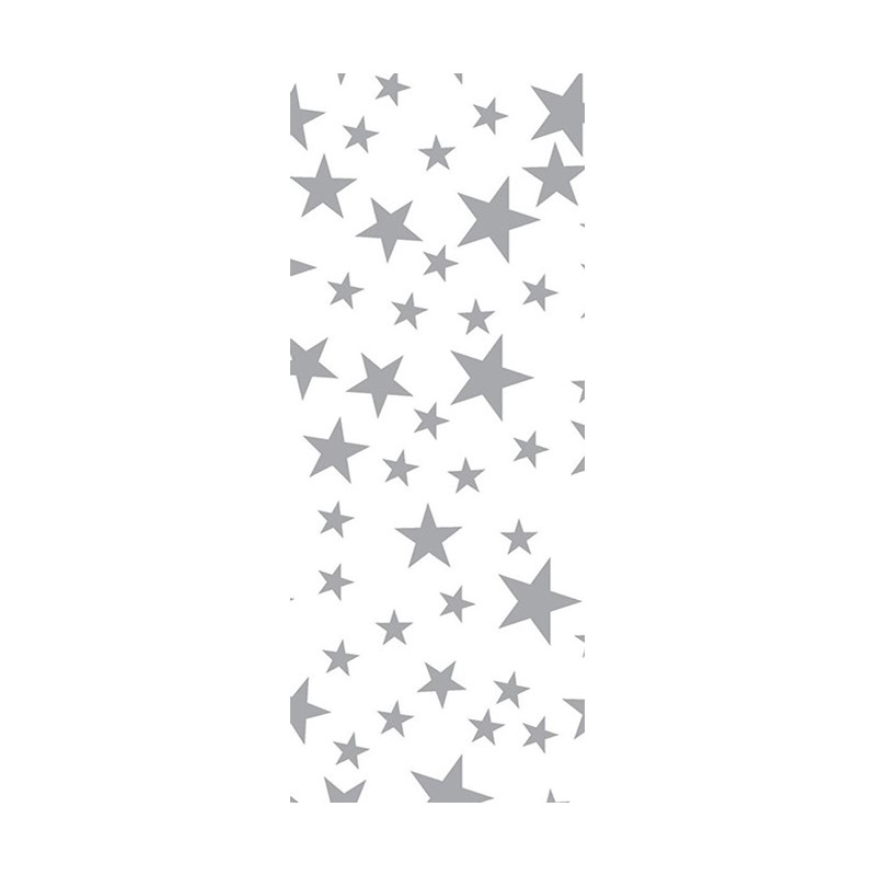 Tissue Pack - Silver Stars/White  (3 Sheets)