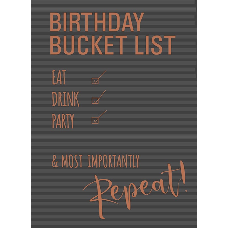 Just Saying Card - Birthday Bucket List