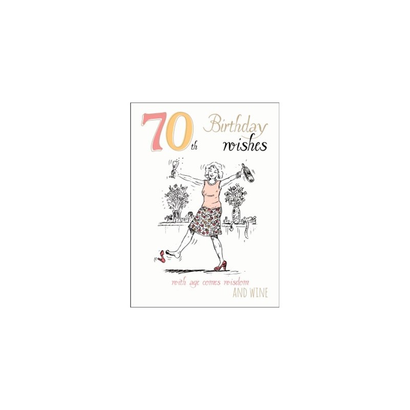 Young At Heart Card - 70 Female - Wisdom & Wine