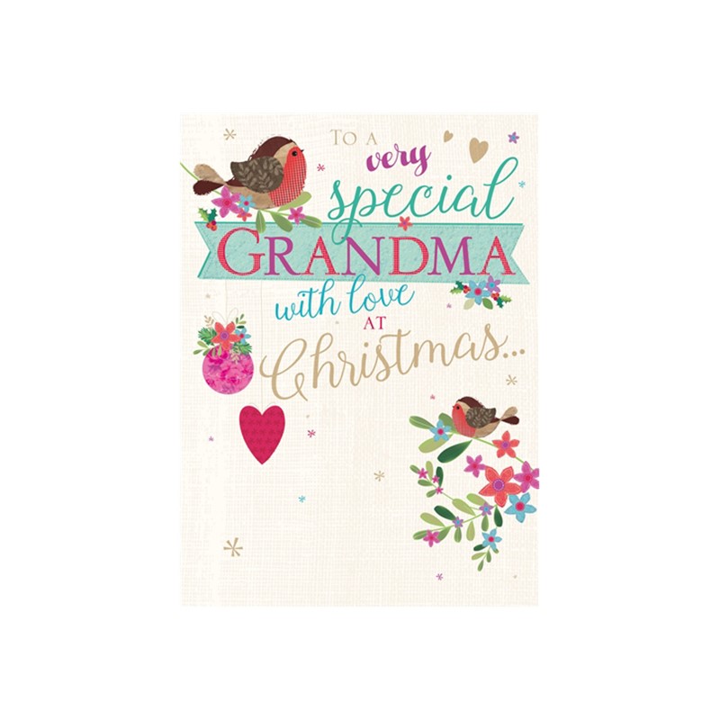 Christmas Card (Single) - Grandma 'Robins & Text'