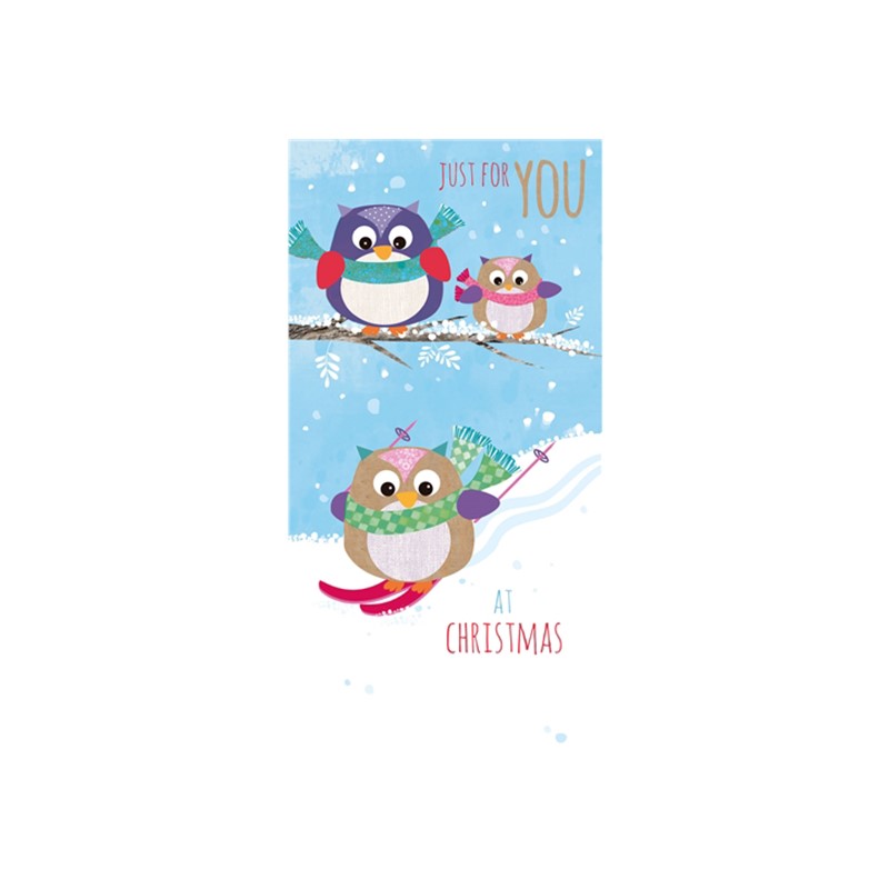 Christmas Card (Single) - Money Wallet - Owls