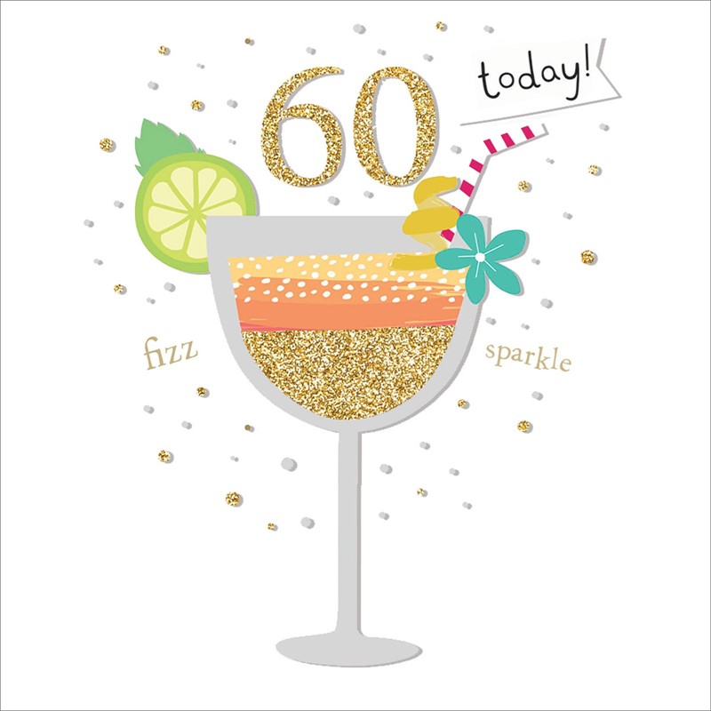 Age To Celebrate Card - 60 Cocktail Glass