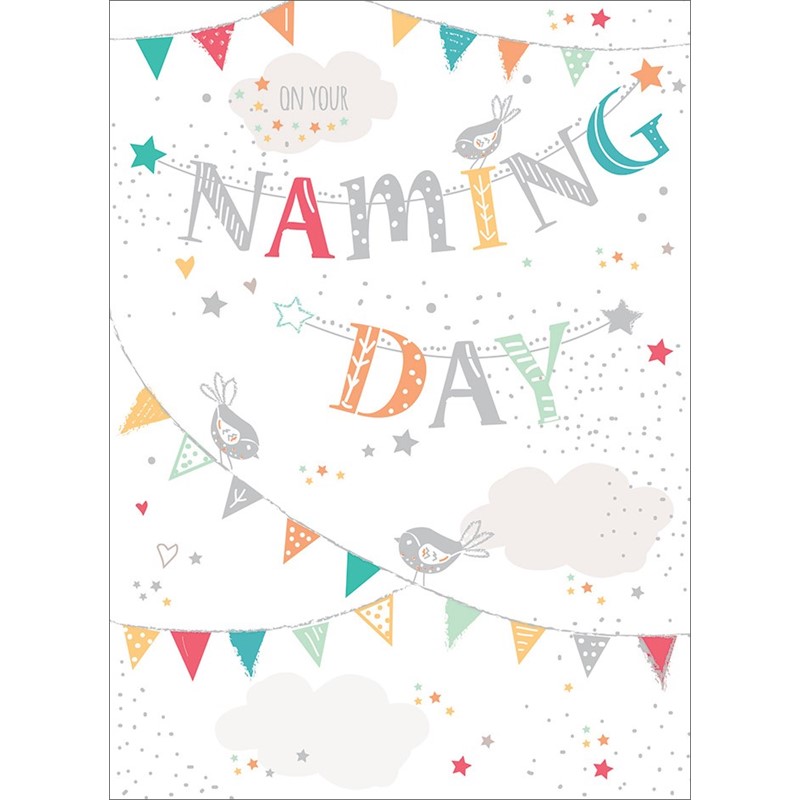Naming Day Card - Bunting