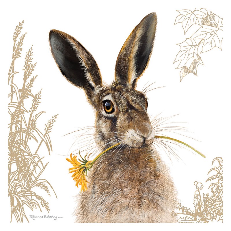 Pollyanna Pickering Countryside Collection Card - Hare & Sunflower