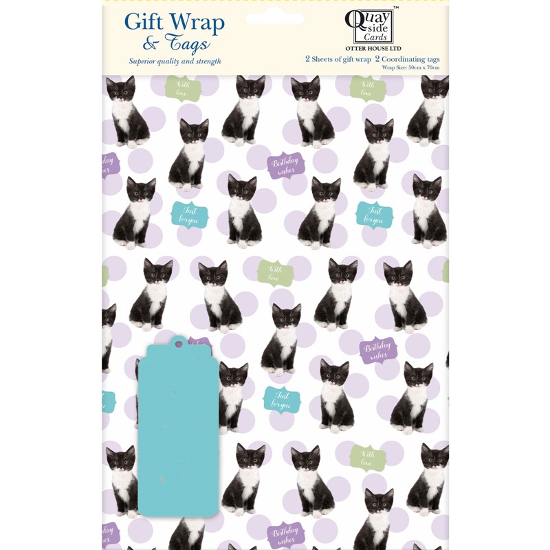 Gift Wrap & Tags - Kittens & Spots