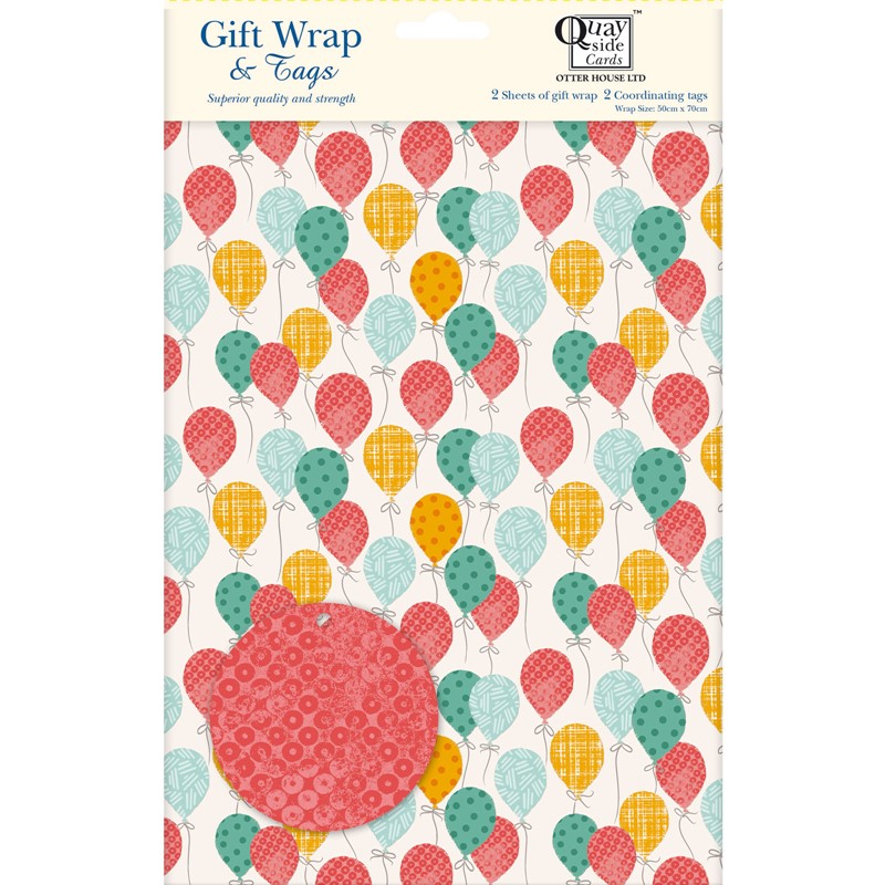 Gift Wrap & Tags - Birthday Balloons