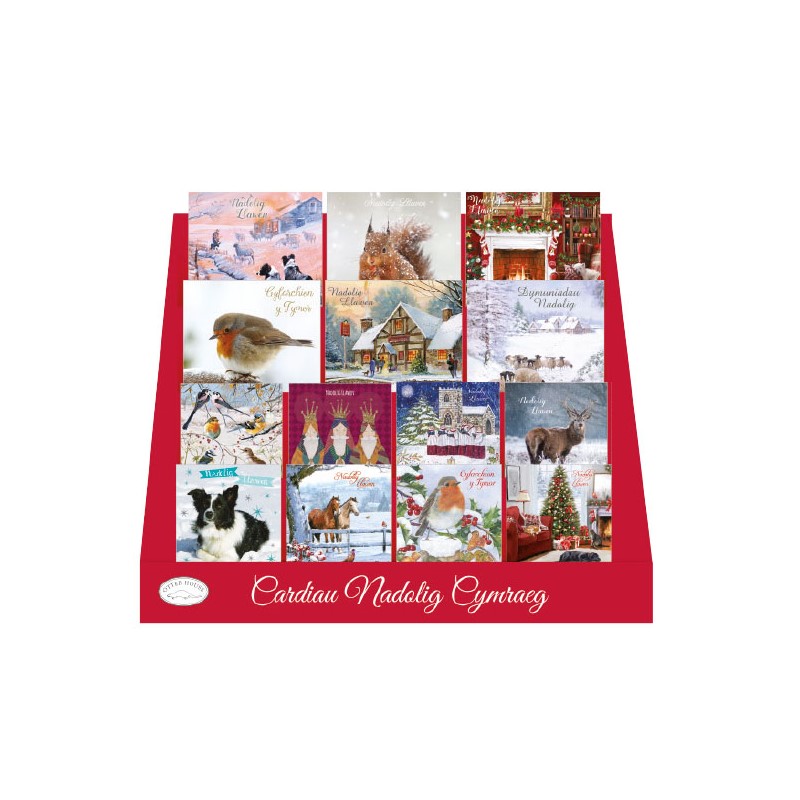 Welsh Christmas Card Package with Stand (CDU)
