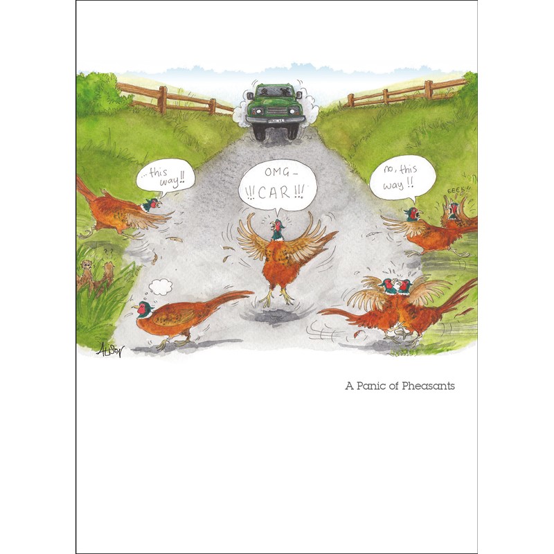 Alison's Animals Card Collection - Panic Of Pheasants (125x172mm)