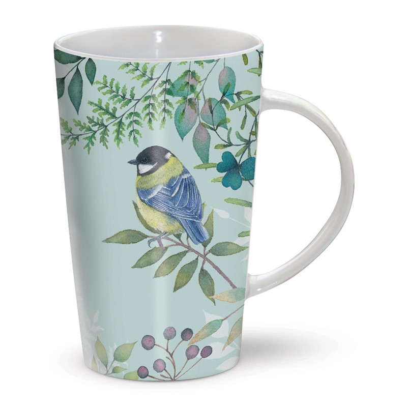 The Riverbank Mug - Vintage Garden - Green Floral & Birds