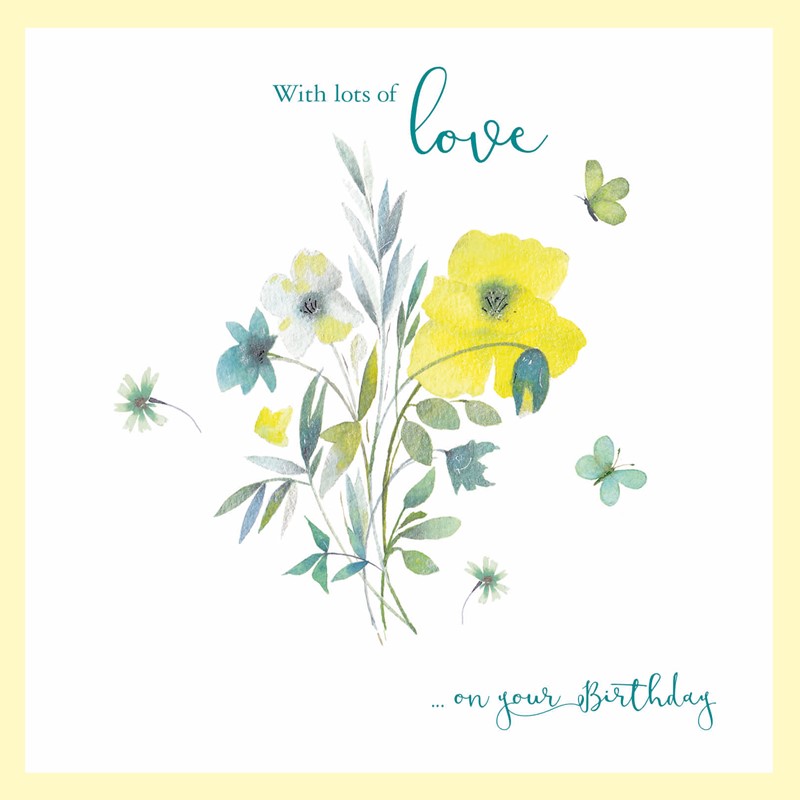 Say It With Flowers Card Collection - Yellow & Teal Floral