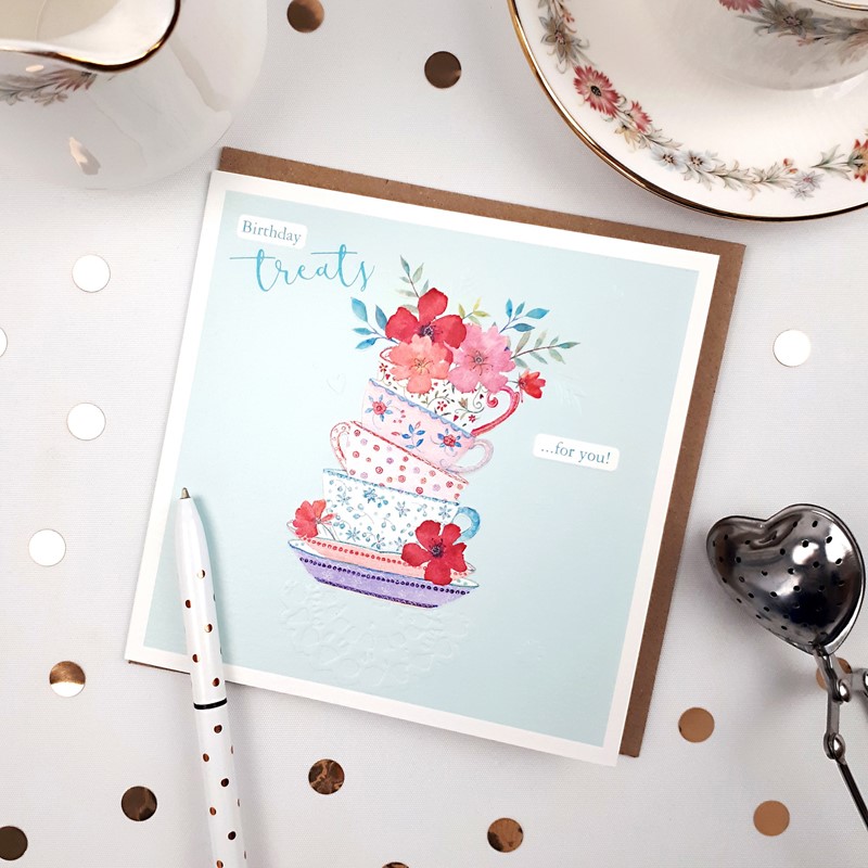 Say It With Flowers Card Collection - Floral Teacups