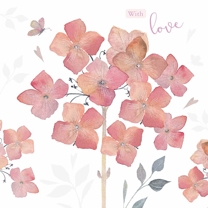 Say It With Flowers Card Collection - Pink Hydrangea