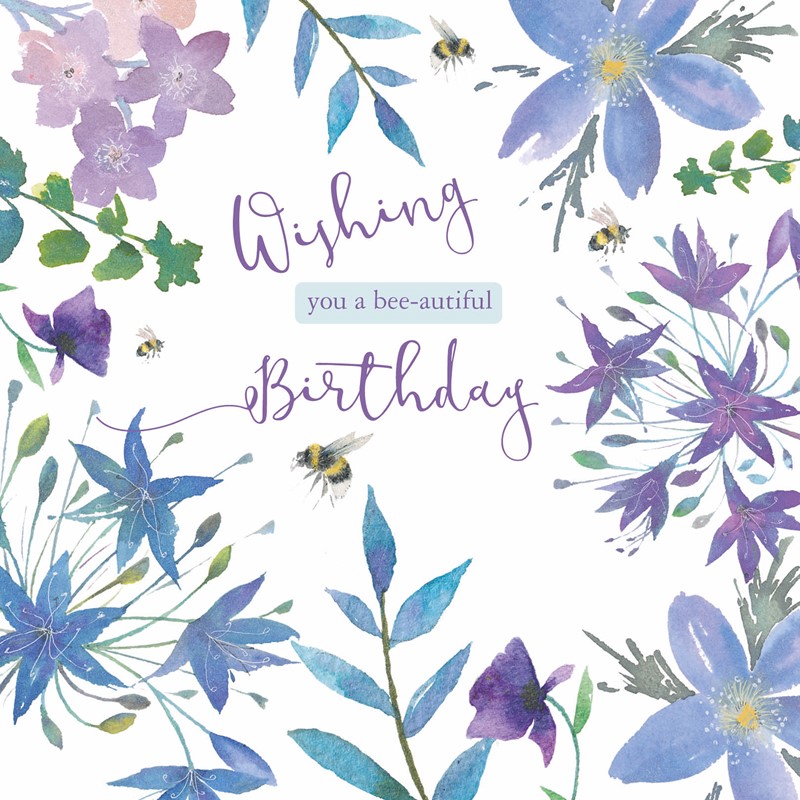 Say It With Flowers Card Collection - Blue Floral