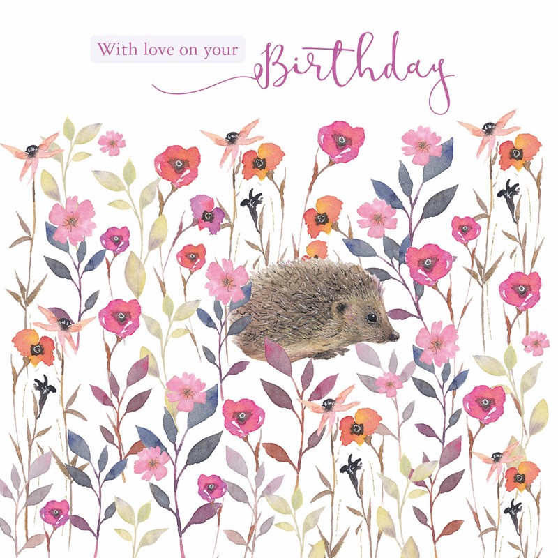 Say It With Flowers Card Collection - Hedgehog Amongst Flowers