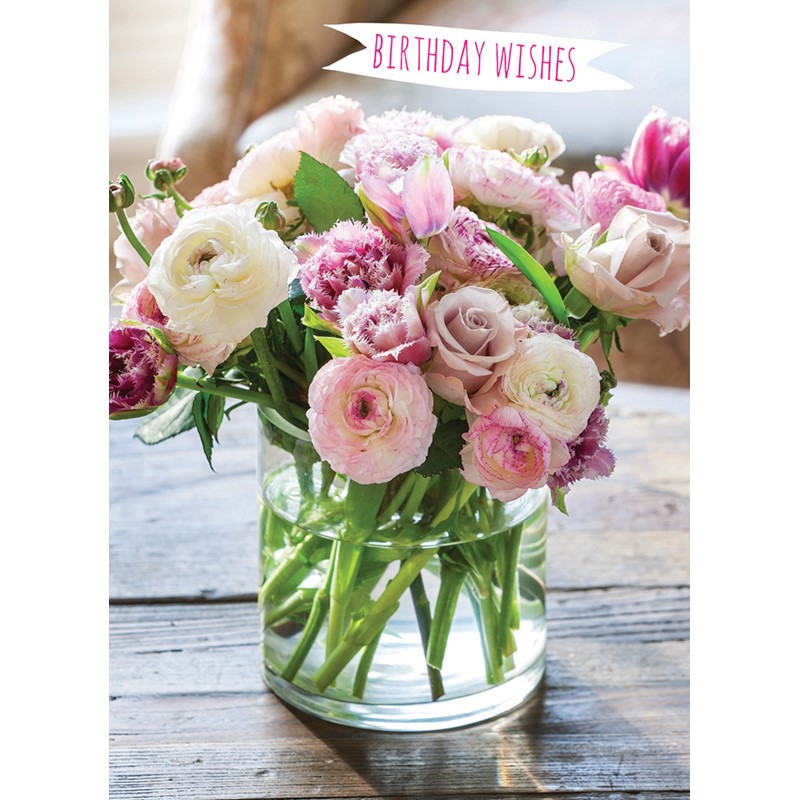 Floral Birthday Card - Rannunculus & Roses
