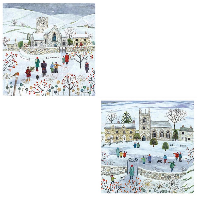 Luxury Christmas Card Pack - Winter Village