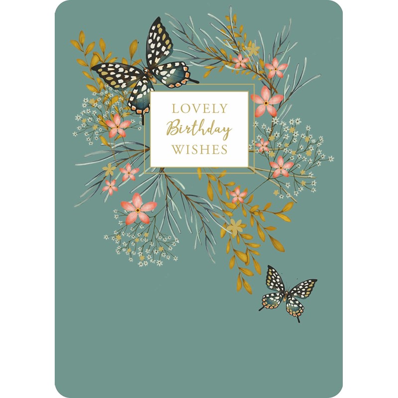 Botanical Blooms Card Collection - Black Butterflies