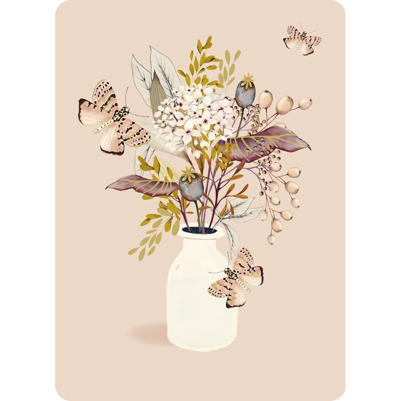 Botanical Blooms Card Collection - Peach With Vase