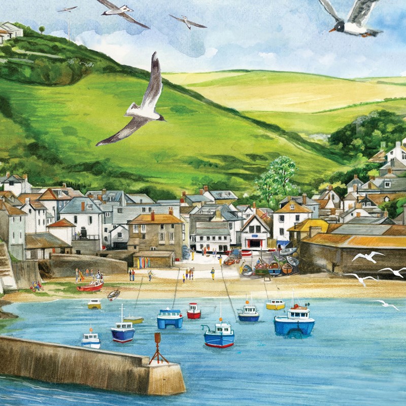 Quayside Gallery Card Collection - Port Isaac Harbour Scene