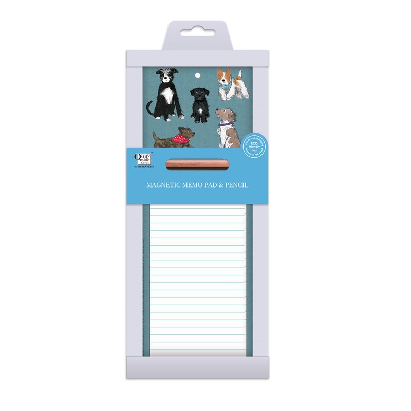 Magnetic Memo Pad - Dogs On Blue