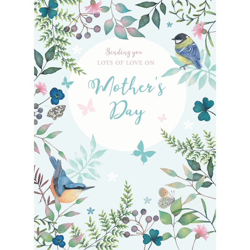 Mother's Day Card - Garden Birds & Floral