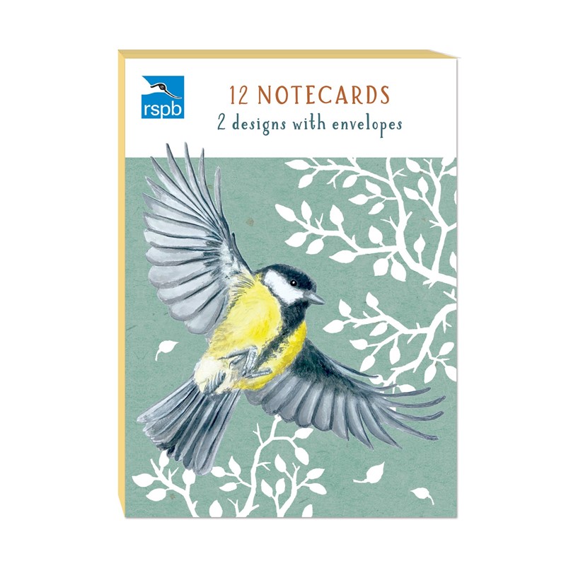 RSPB - In The Wild Stationery - Square Notecard Pack (12 Card Pack) - Garden Birds