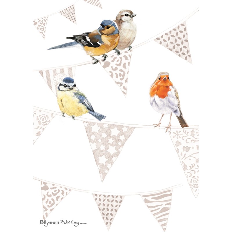 Mini Notecard Pack (6 Cards) - Birds & Bunting