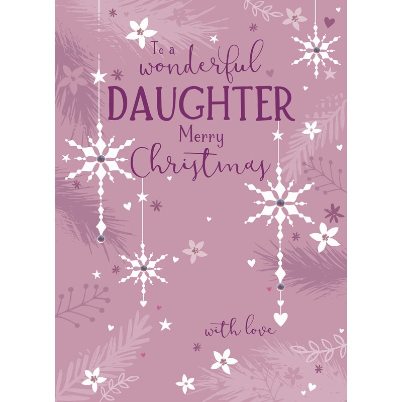 Christmas Card (Single) - Daughter - Snowflakes