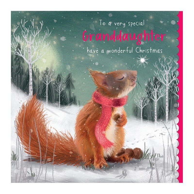 Christmas Card (Single) - Granddaughter - Squirrel