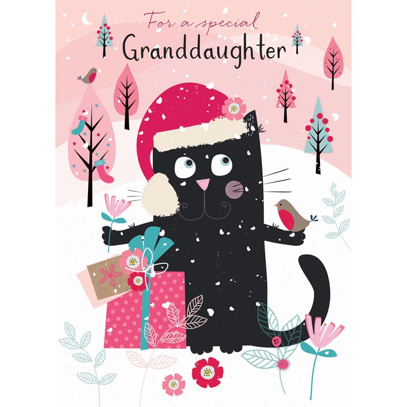 Christmas Card (Single) - Granddaughter - Cat