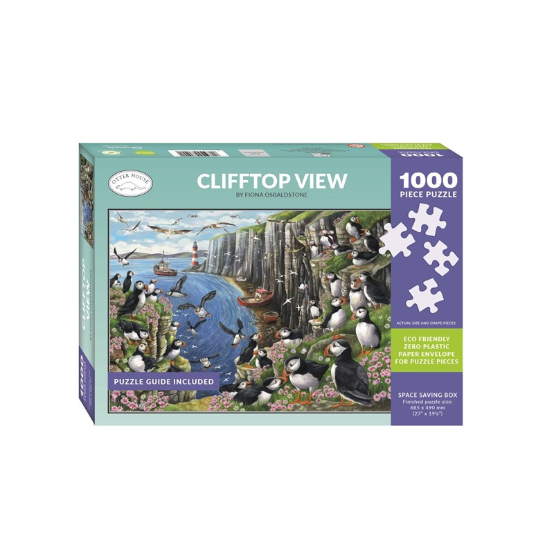 Clifftop View - Puffin - 1000 Piece Jigsaw Puzzle