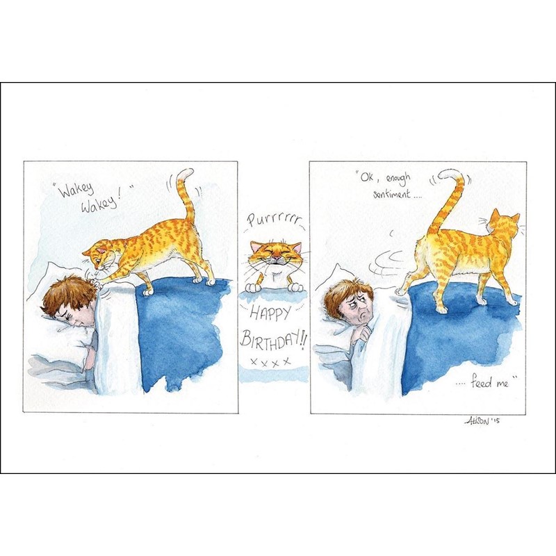 Alisons Animals Card - Wakey - wakey (Splimple - 150x210mm)