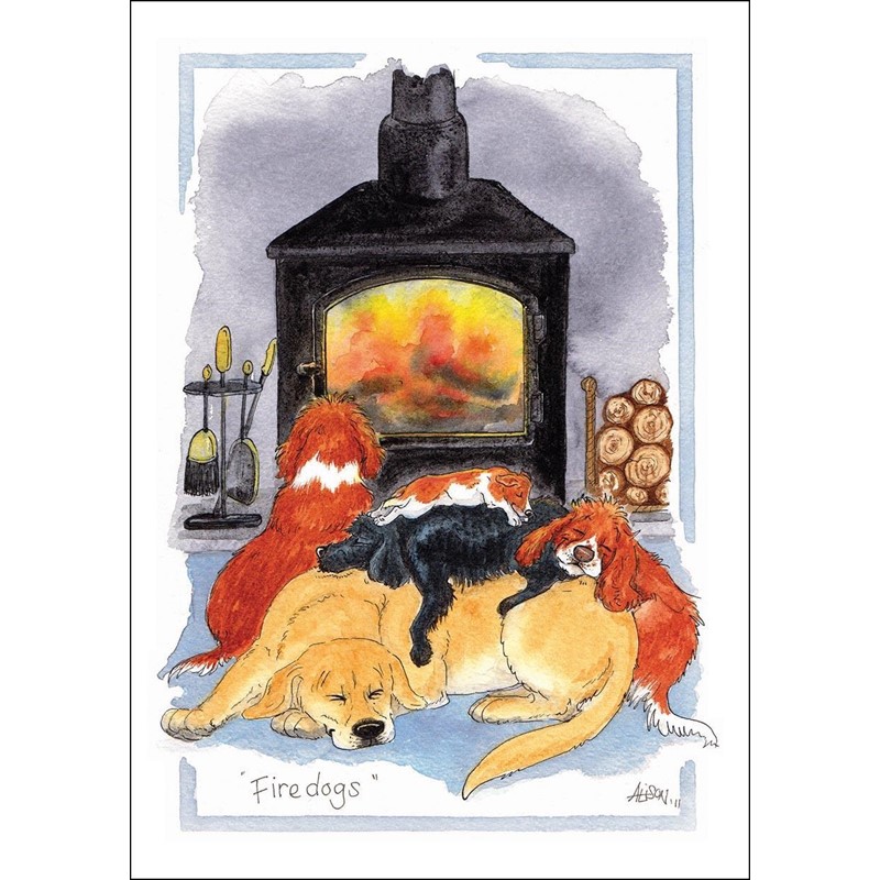 Alisons Animals Card - Firedogs (Splimple - 150x210mm)