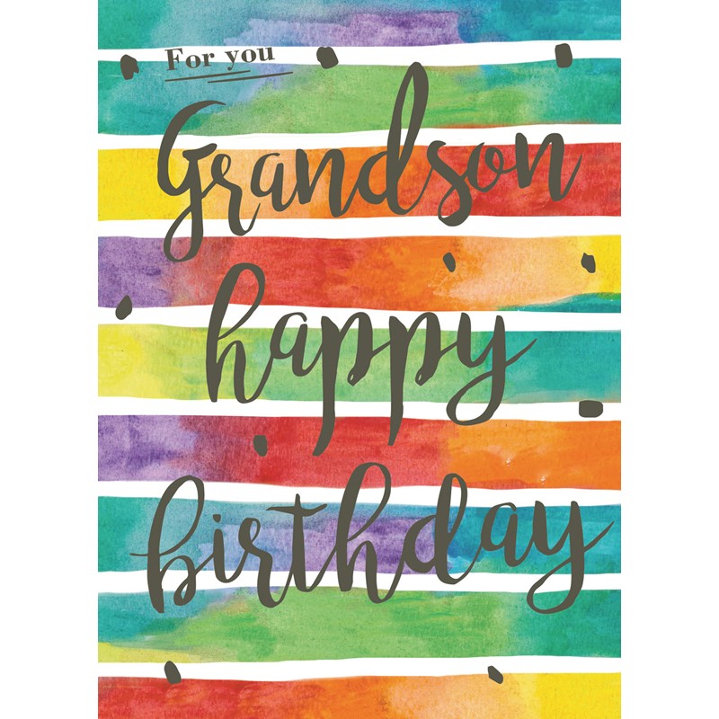 Family Circle Card - Patterned Text (Grandson)