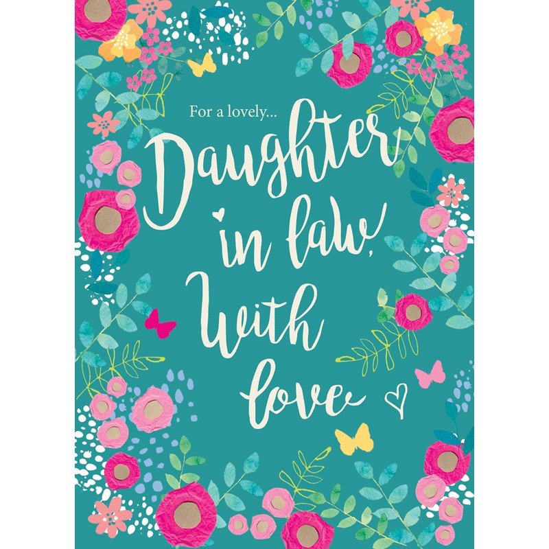 Family Circle Card - Rose Floral Text (Daughter-In-Law)