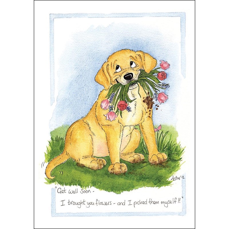 Alisons Animals Card - I brought you flowers (Splimple - 150x210mm)