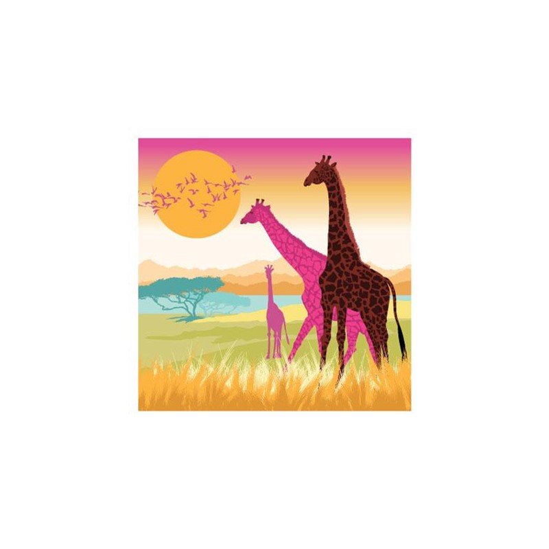 Pink Pig Card Collection - Dusk - Giraffes