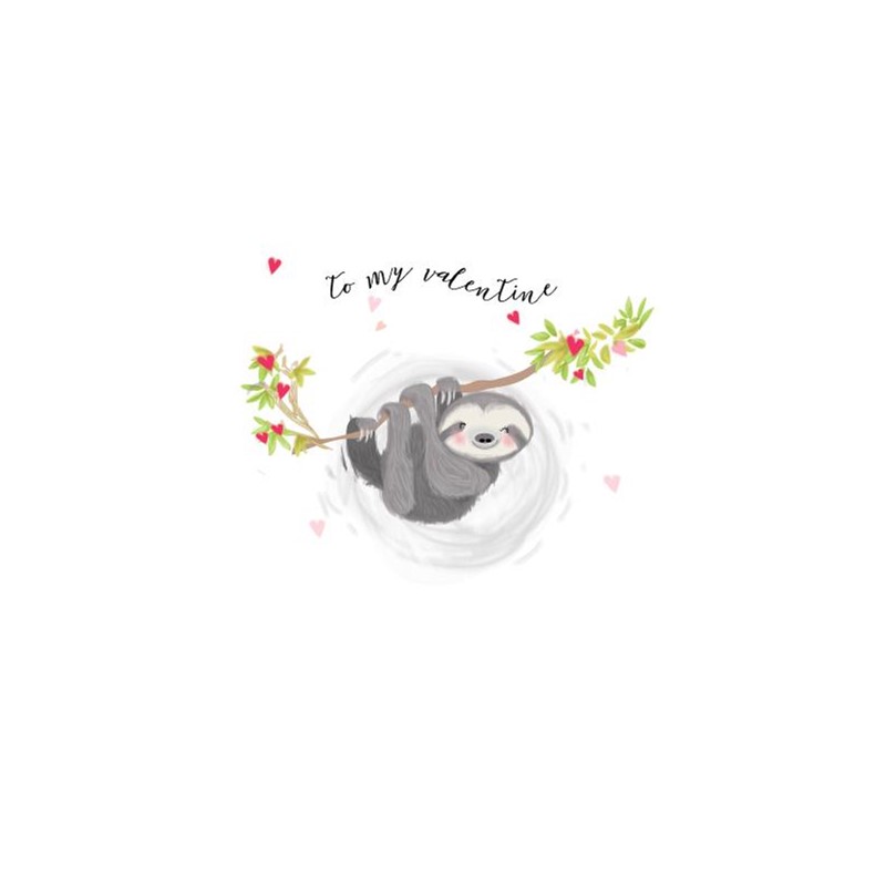 Valentines Day Card - Valentine Sloth
