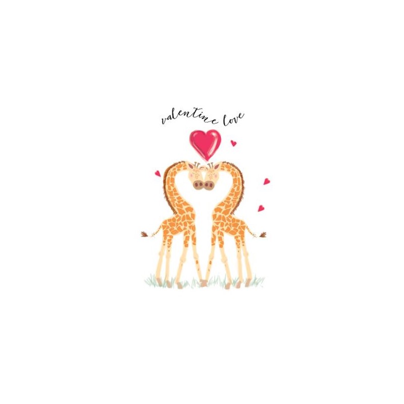 Valentines Day Card - Valentine Giraffes
